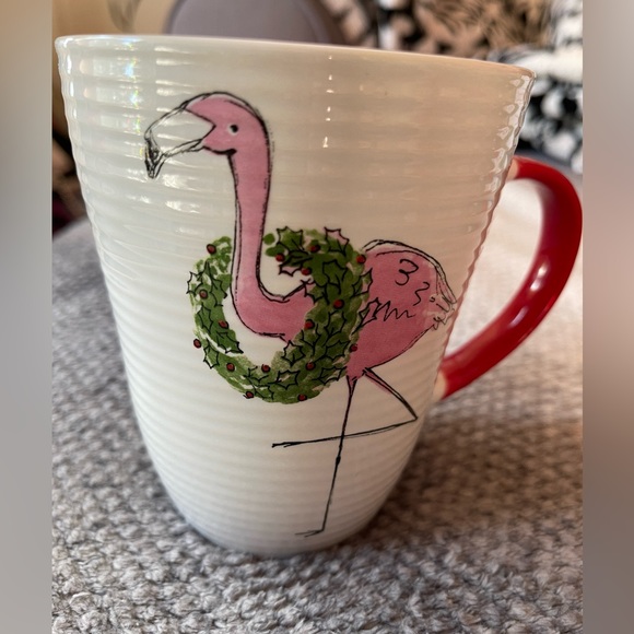 Pink Christmas Flamingo Ceramic Coffee Mug NWT Prima Design - Picture 2 of 6